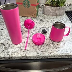 Simple Modern Pink Stainless Steel Tumbler and Mug Set + Black Tumbler
